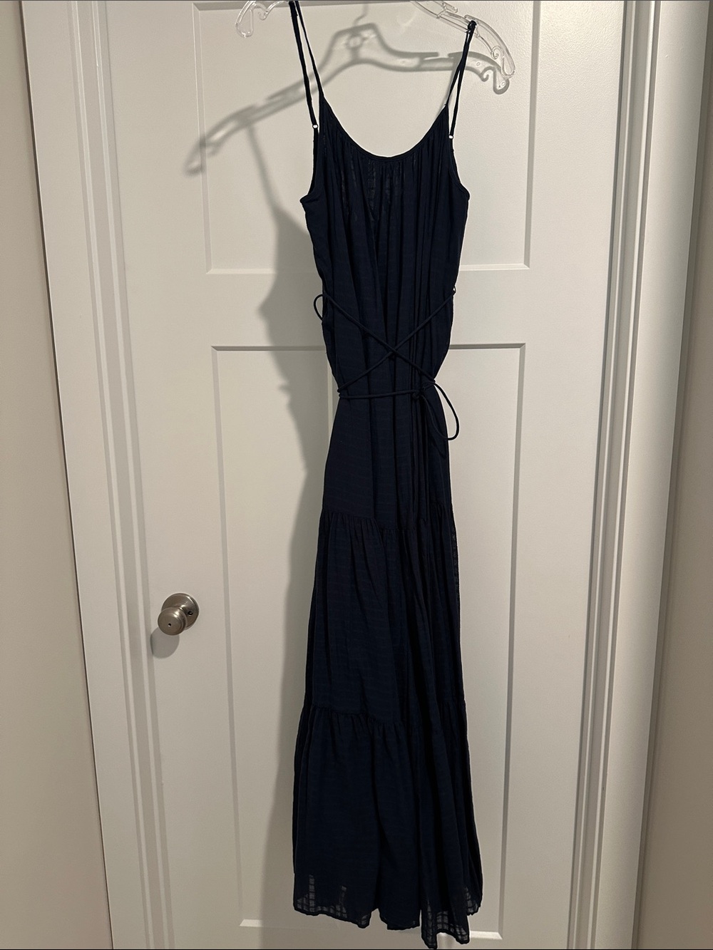 Banana Republic Women's Navy Maxi Sundress with Adjustable Spaghetti Straps